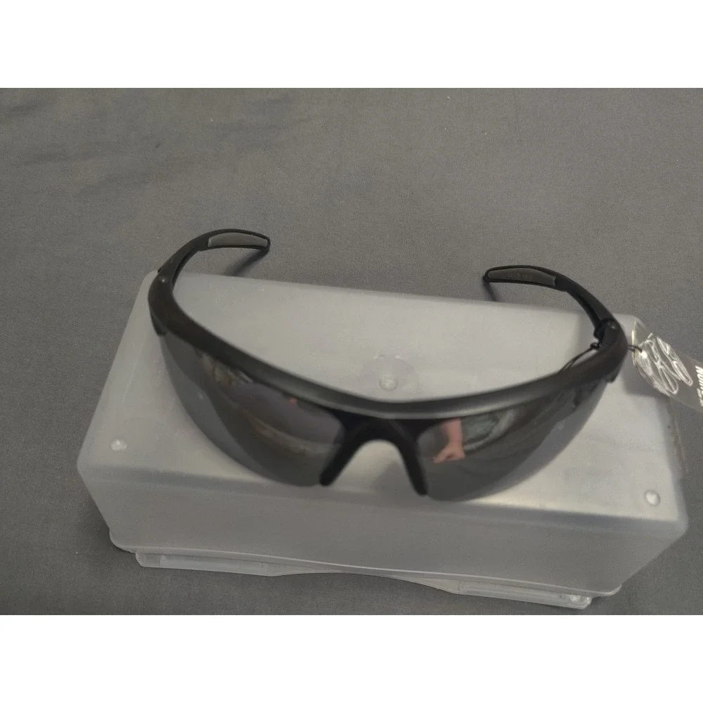 Fashion Eyewear Mens Sport Wrap Sunglasses Matte Black UV400 Protection NEW
